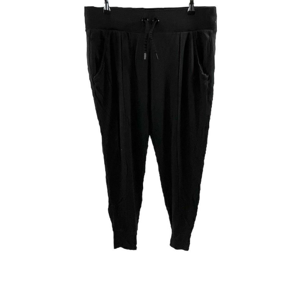 Athleta Black Pull-up Elastic waist Drawstring Sweatpants Size L